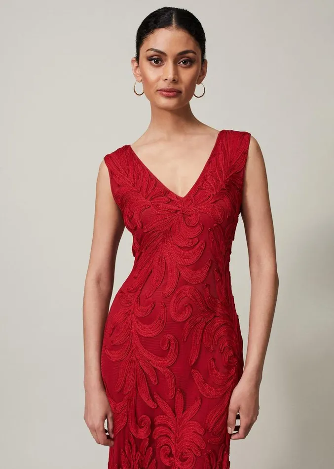 Marigold Tapework Maxi Dress Scarlet Women Phase Eight Dresses