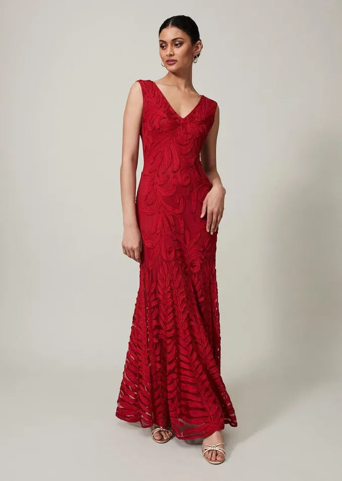 Marigold Tapework Maxi Dress Scarlet Women Phase Eight Dresses