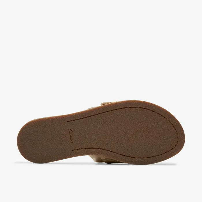 Maritime Mule Champagne Leather Women Clarks Sandals and Flip Flops