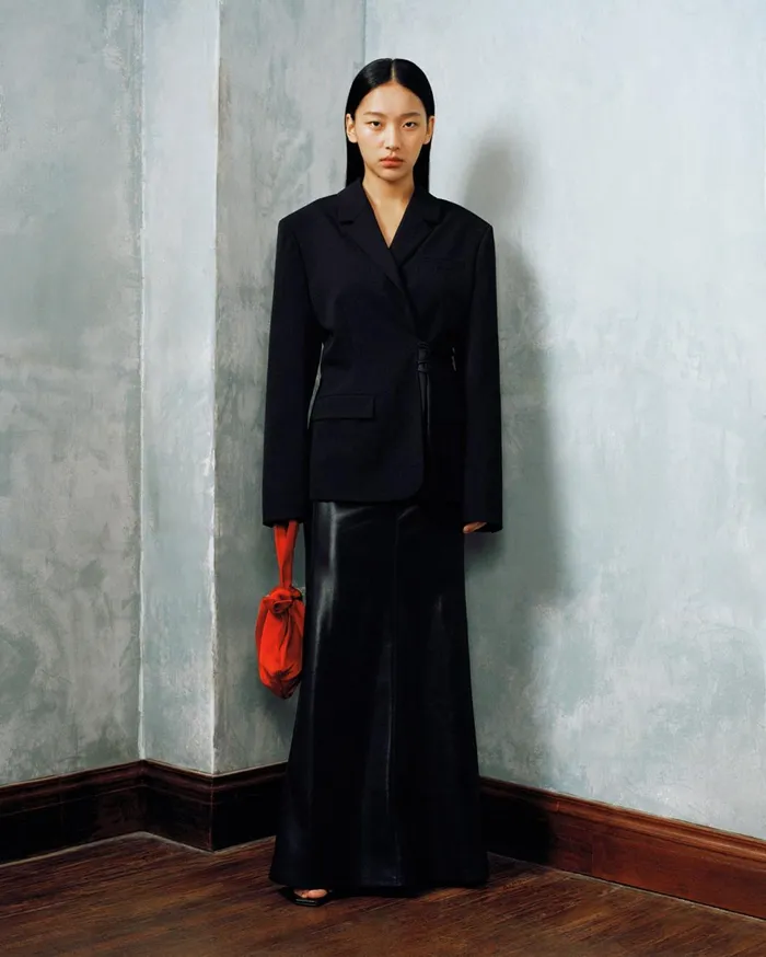 Marline Twill Wrap Blazer Black Women Nanushka Jackets and Blazers