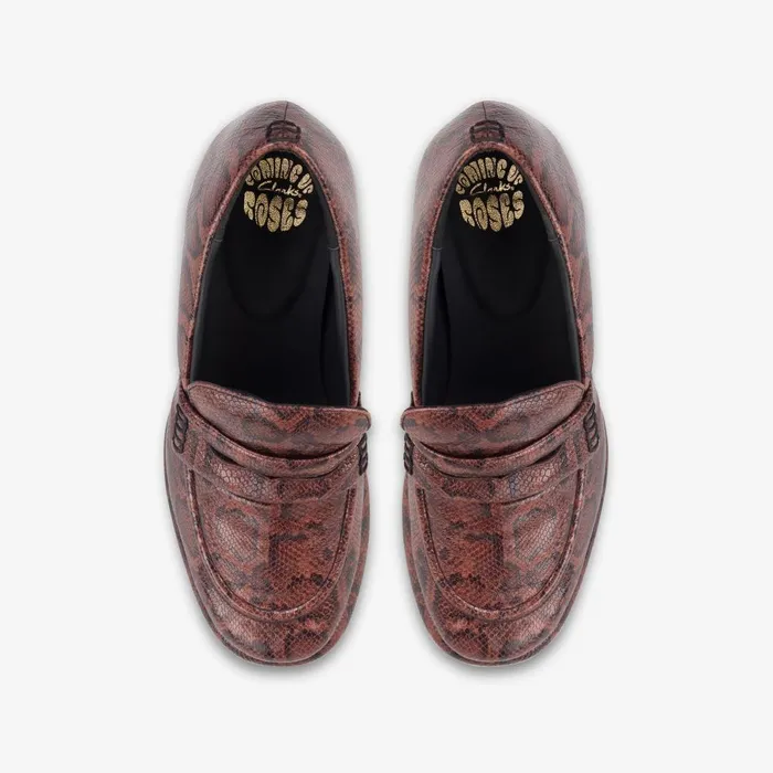 Martine Rose Womens Loafer 1 Brown Snake Women Clarks Loafers and Oxfords