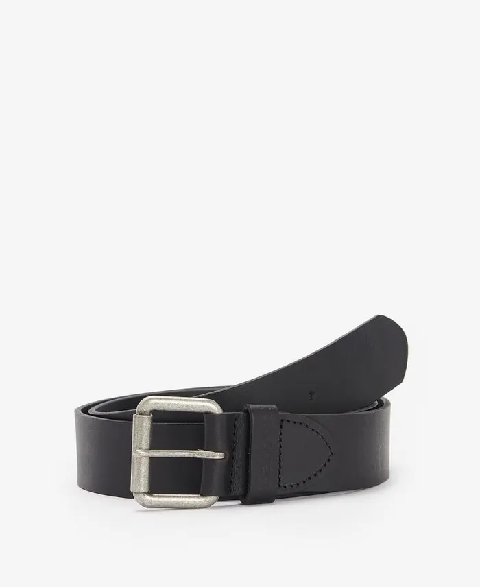 Matt Leather Belt Dark Brown Pebble Men Barbour Belts