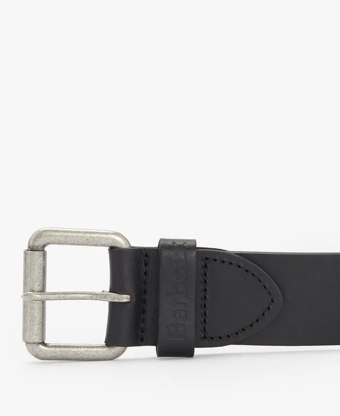 Matt Leather Belt Dark Brown Pebble Men Barbour Belts