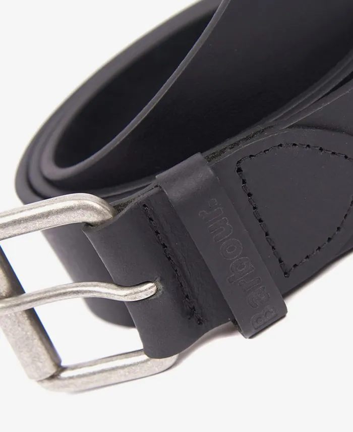 Matt Leather Belt Dark Brown Pebble Men Barbour Belts
