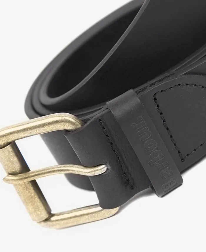 Matt Leather Belt Dark Brown Pebble Men Barbour Belts
