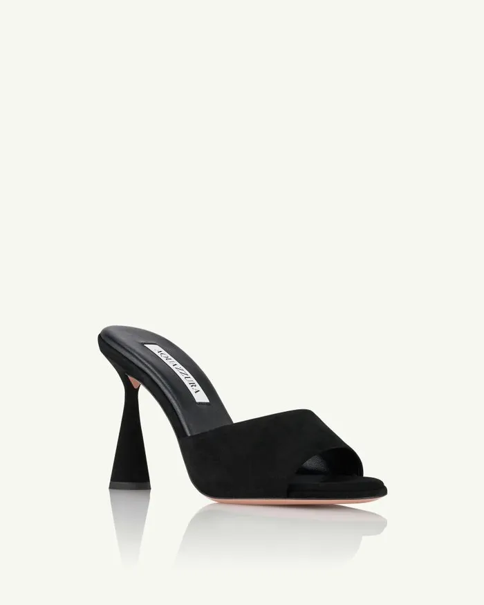 Max Mule 95 Black Women Aquazzura Slides and Mules