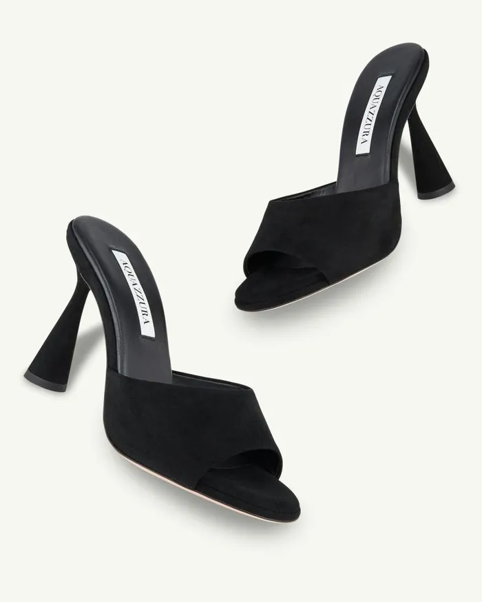 Max Mule 95 Black Women Aquazzura Slides and Mules Max Mule 95 Black Women Aquazzura Slides and Mules