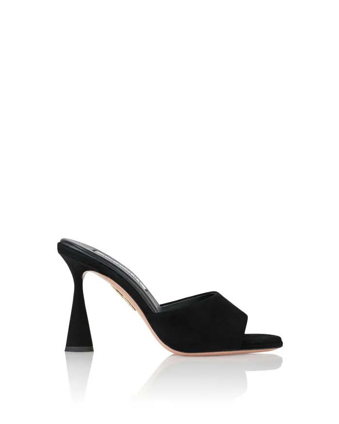 Max Mule 95 Black Women Aquazzura Slides and Mules Max Mule 95 Black Women Aquazzura Slides and Mules