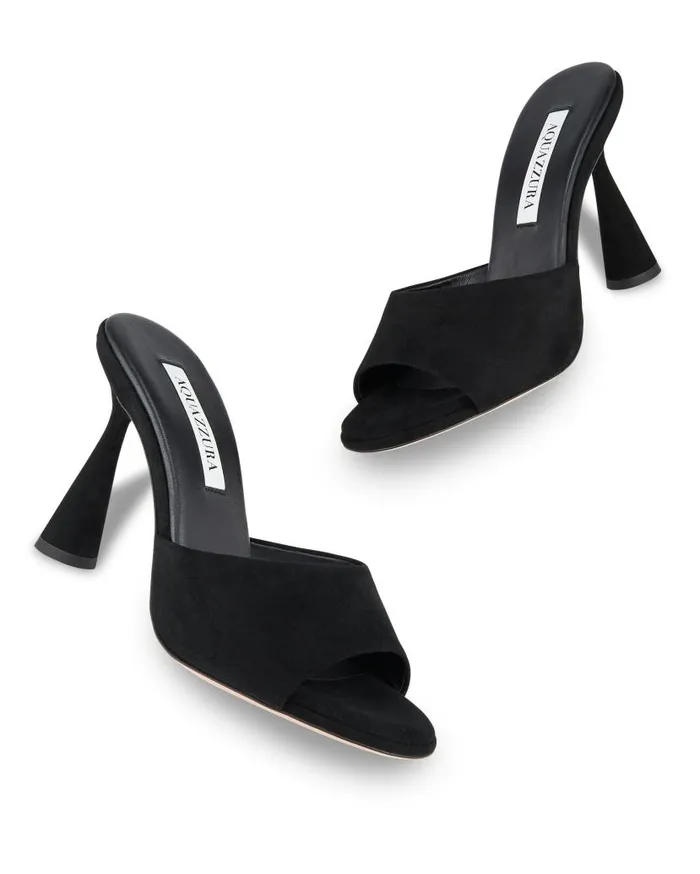 Max Mule 95 Black Women Aquazzura Slides and Mules Max Mule 95 Black Women Aquazzura Slides and Mules