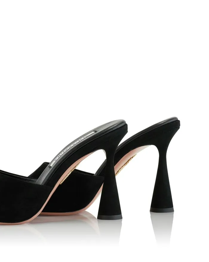 Max Mule 95 Black Women Aquazzura Slides and Mules Max Mule 95 Black Women Aquazzura Slides and Mules