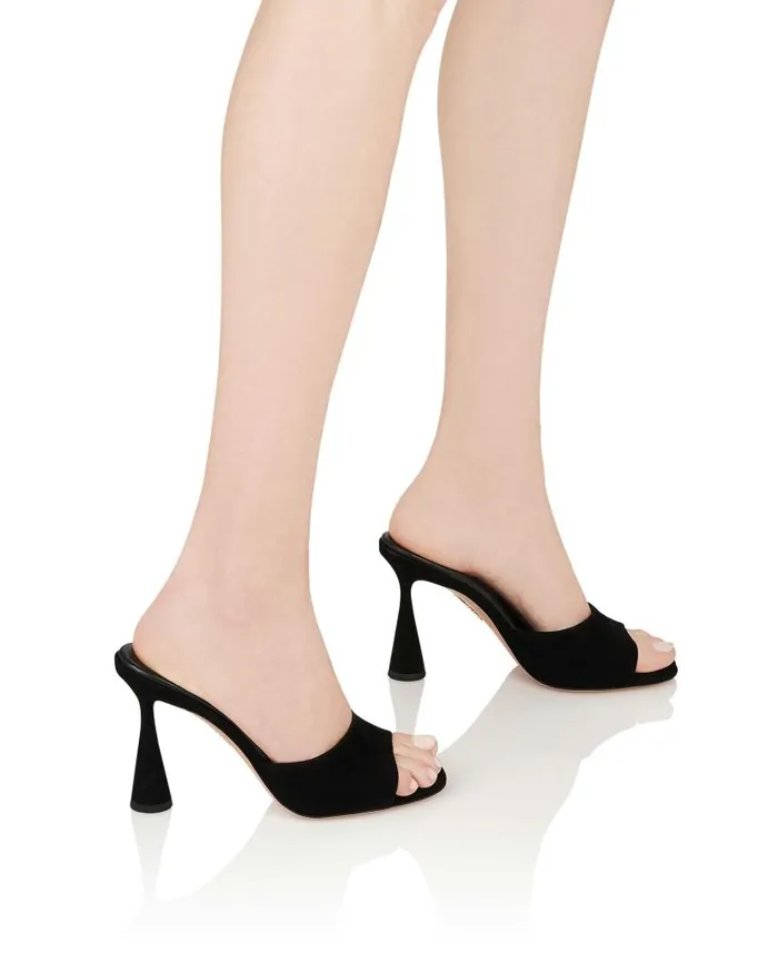 Max Mule 95 Black Women Aquazzura Slides and Mules Max Mule 95 Black Women Aquazzura Slides and Mules