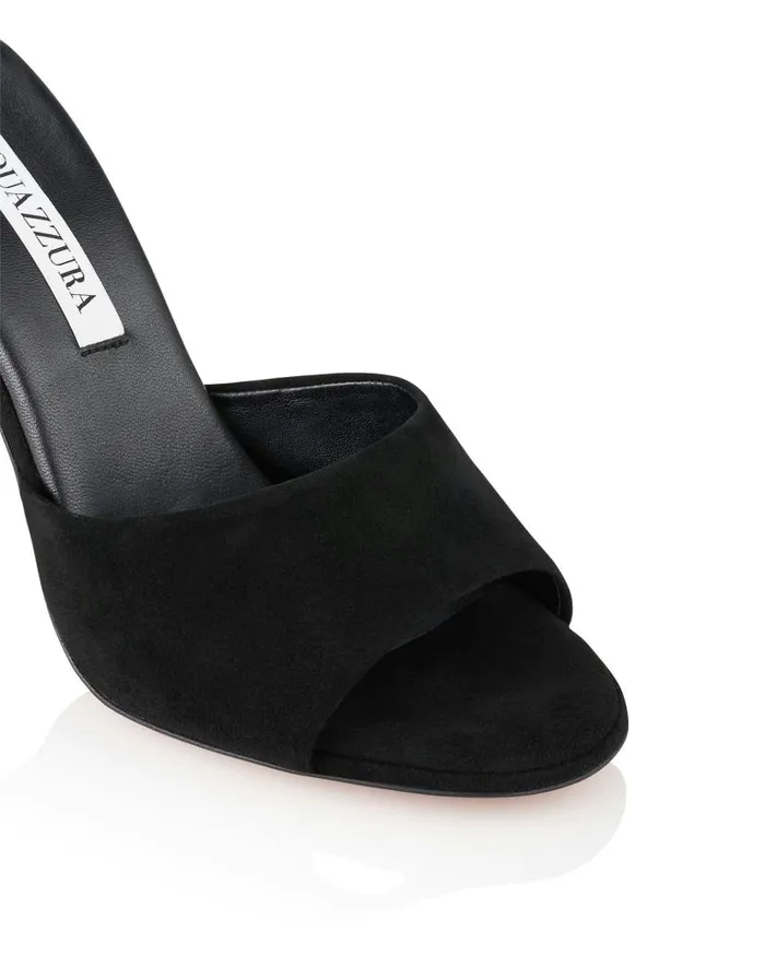 Max Mule 95 Black Women Aquazzura Slides and Mules Max Mule 95 Black Women Aquazzura Slides and Mules