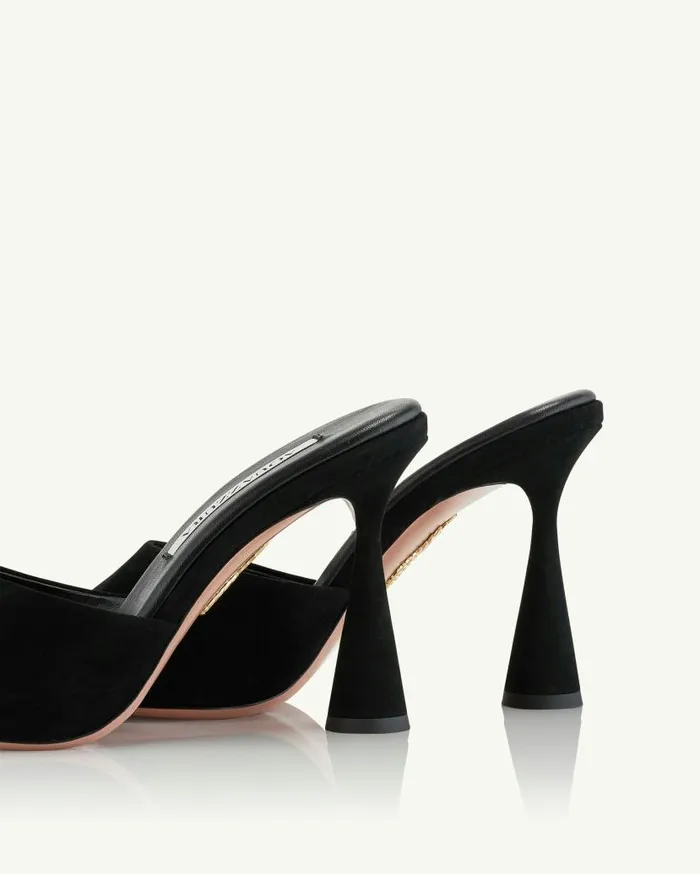 Max Mule 95 Black Women Aquazzura Slides and Mules Max Mule 95 Black Women Aquazzura Slides and Mules