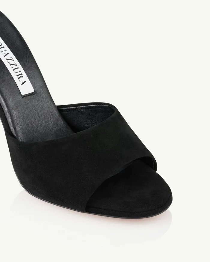 Max Mule 95 Black Women Aquazzura Slides and Mules Max Mule 95 Black Women Aquazzura Slides and Mules