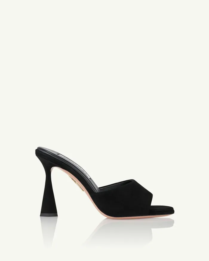 Max Mule 95 Black Women Aquazzura Slides and Mules Max Mule 95 Black Women Aquazzura Slides and Mules