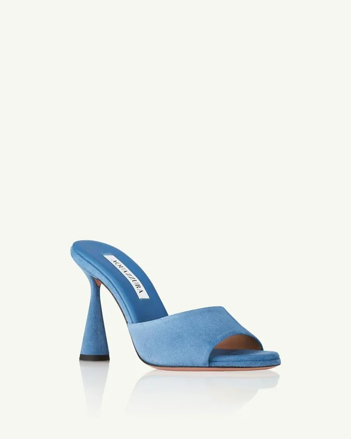 Max Mule 95 Blue Women Aquazzura Slides and Mules