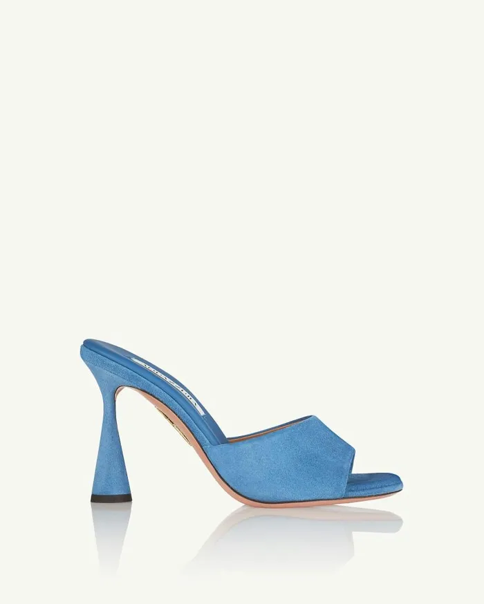 Max Mule 95 Blue Women Aquazzura Slides and Mules Max Mule 95 Blue Women Aquazzura Slides and Mules