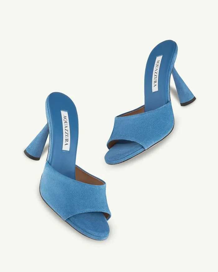 Max Mule 95 Blue Women Aquazzura Slides and Mules Max Mule 95 Blue Women Aquazzura Slides and Mules