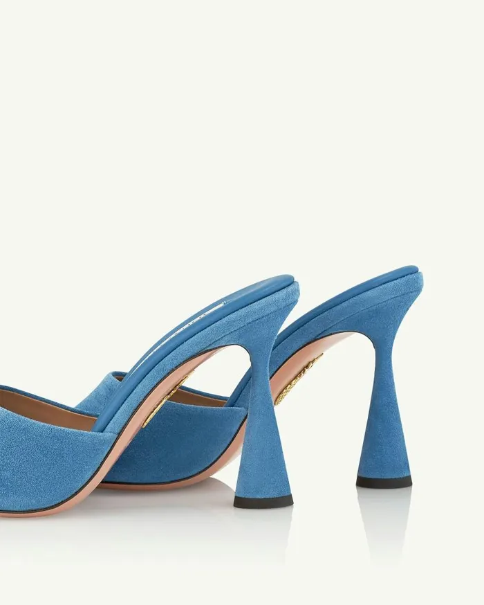 Max Mule 95 Blue Women Aquazzura Slides and Mules Max Mule 95 Blue Women Aquazzura Slides and Mules