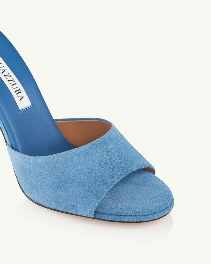 Max Mule 95 Blue Women Aquazzura Slides and Mules Max Mule 95 Blue Women Aquazzura Slides and Mules