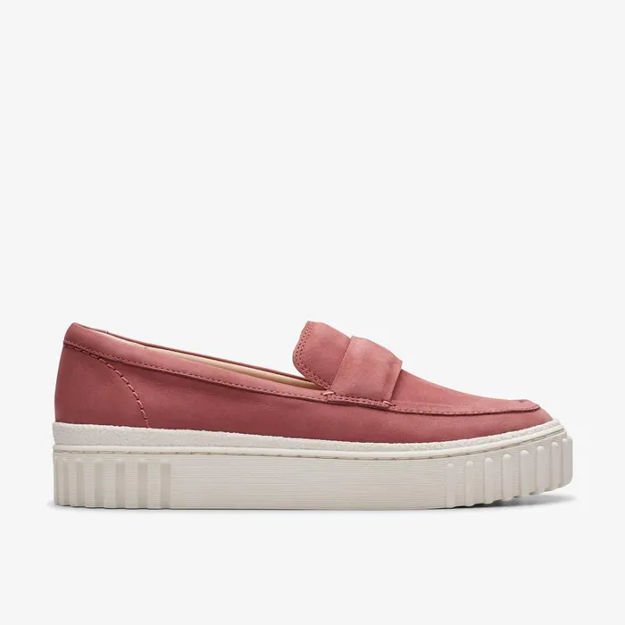 Mayhill Cove Dusty Rose Nubuck Women Clarks SlipOns