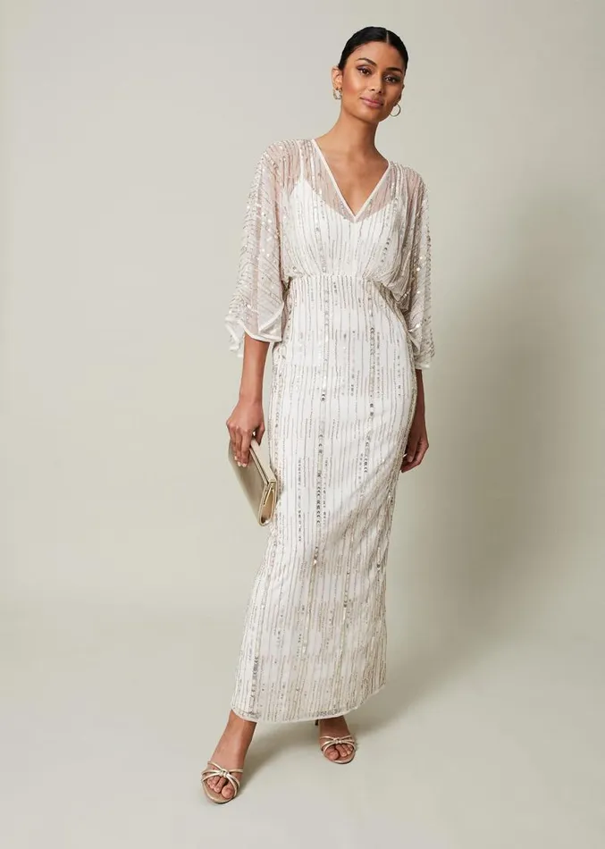 Melanie Embellished Maxi Dress Ivory Women Phase Eight Dresses