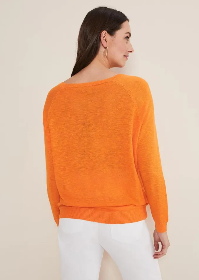 Melina Wrap Hem Knit Orange Women Phase Eight Knitwear