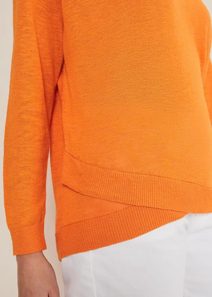 Melina Wrap Hem Knit Orange Women Phase Eight Knitwear