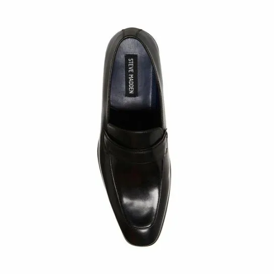 Men039s BEAUDON BLACK LEATHER Black Leather Steve Madden Loafers Men039s BEAUDON BLACK LEATHER Black Leather Steve Madden Loafers