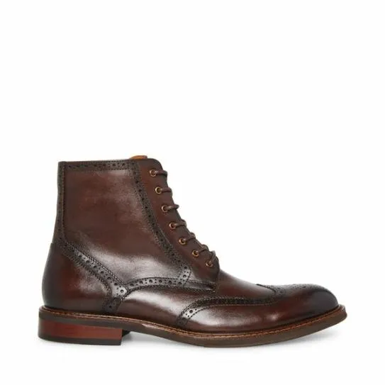 Men039s XANDDY BROWN LEATHER Brown Leather Steve Madden Boots