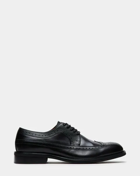 Men039s XAVION BLACK LEATHER Black Leather Steve Madden Dress