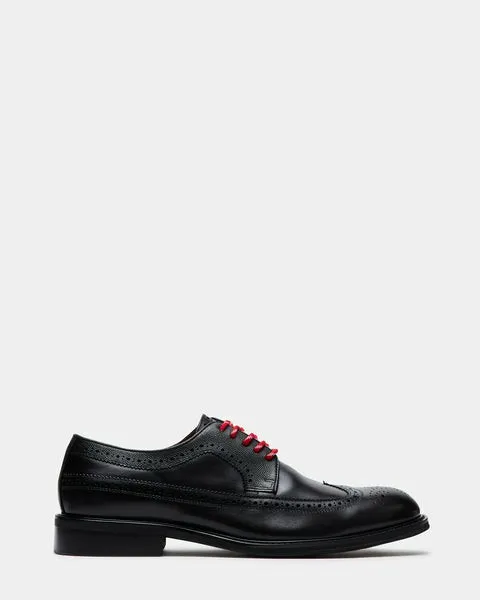 Men039s XAVION BLACK LEATHER Black Leather Steve Madden Dress