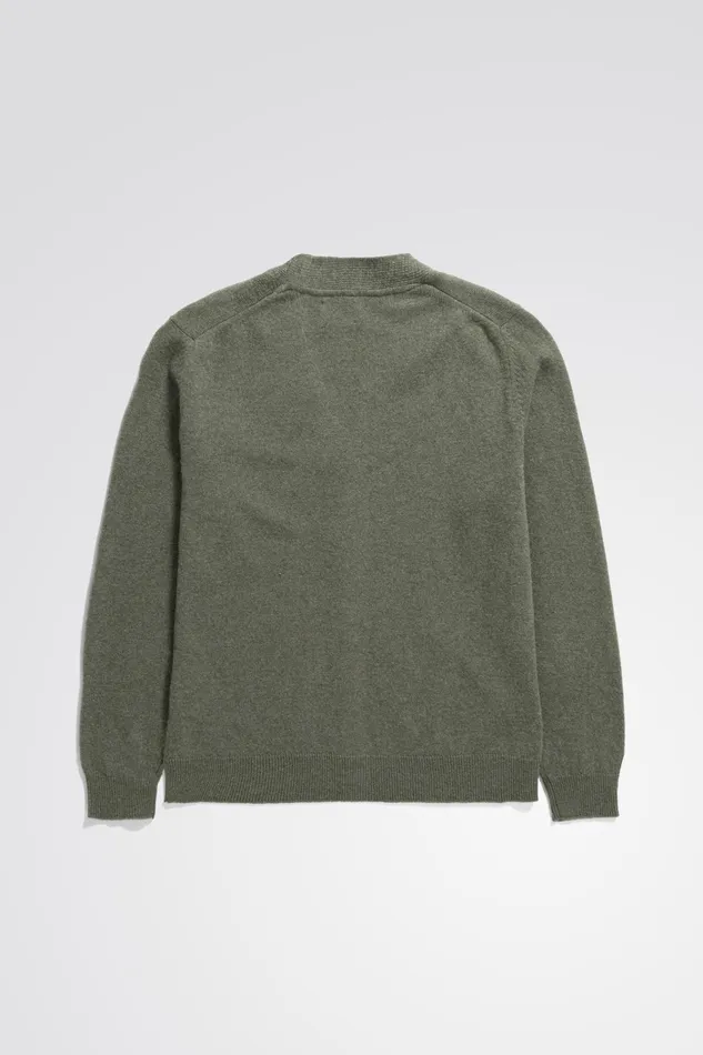 Men Adam Merino Lambswool Cardigan Ivy Green Norse Projects Knitwear