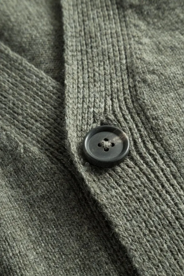Men Adam Merino Lambswool Cardigan Ivy Green Norse Projects Knitwear