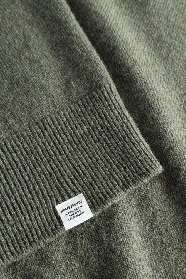 Men Adam Merino Lambswool Cardigan Ivy Green Norse Projects Knitwear