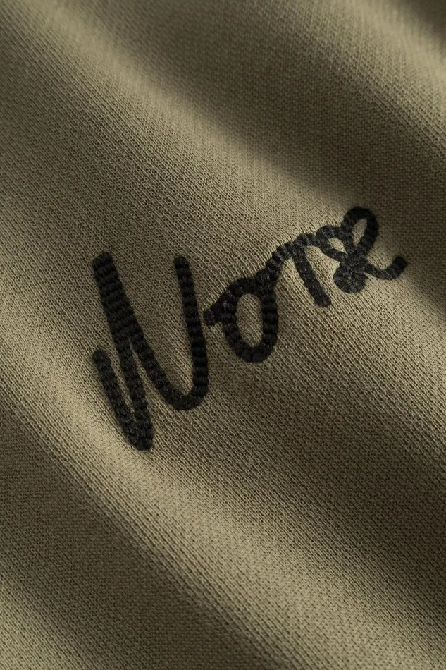 Men Arne Relaxed Organic Chain Stitch Logo Sweatshirt Sediment Green Norse Projects Sweatshirts
