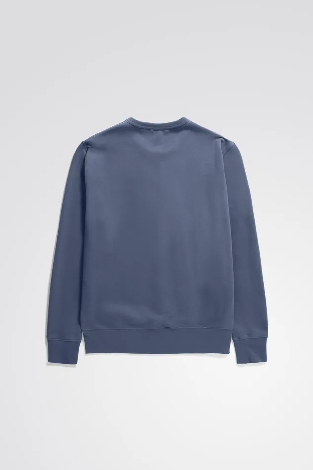 Men Arne Relaxed Organic Chain Stitch Logo Sweatshirt Steel Blue Norse Projects Sweatshirts