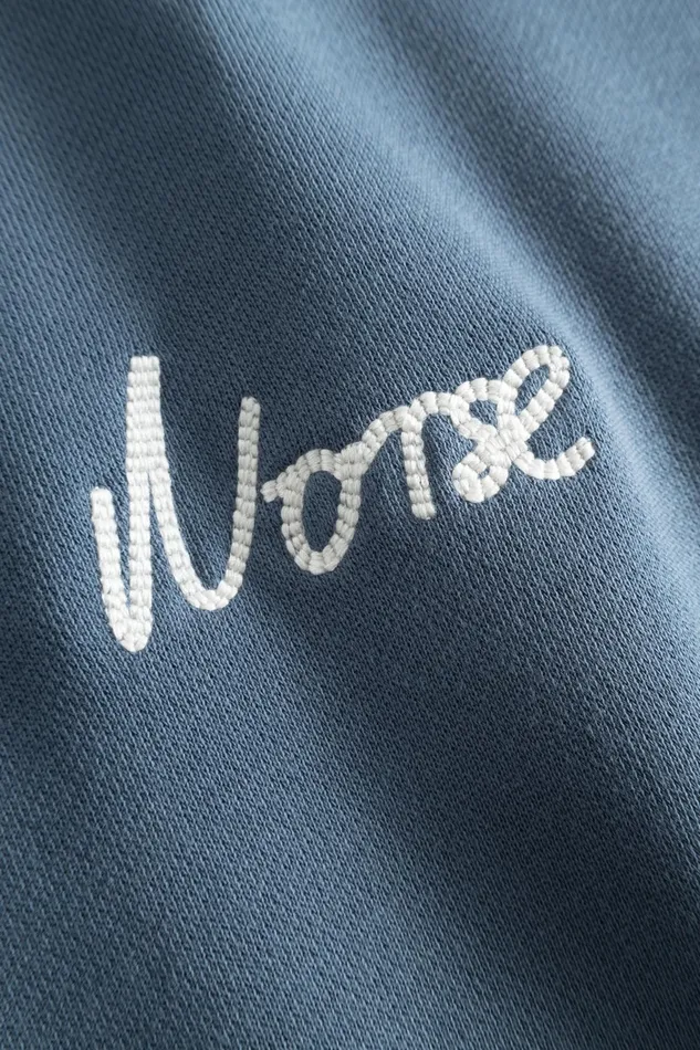 Men Arne Relaxed Organic Chain Stitch Logo Sweatshirt Steel Blue Norse Projects Sweatshirts