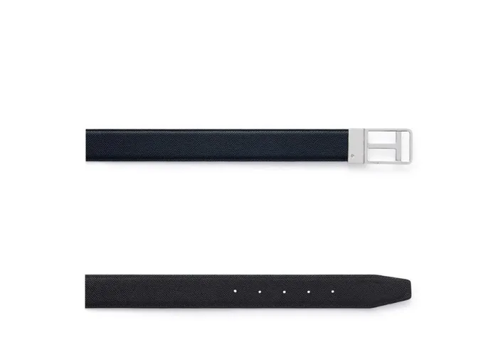 Men Belts Tom Ford Small Grain Leather Reversible Framed T Belt Midnight Blue Black Men Belts Tom Ford Small Grain Leather Reversible Framed T Belt Midnight Blue Black