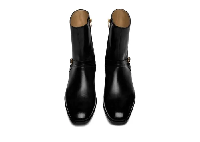 Men Boots Tom Ford Burnished Leather Alec Boot Black Men Boots Tom Ford Burnished Leather Alec Boot Black