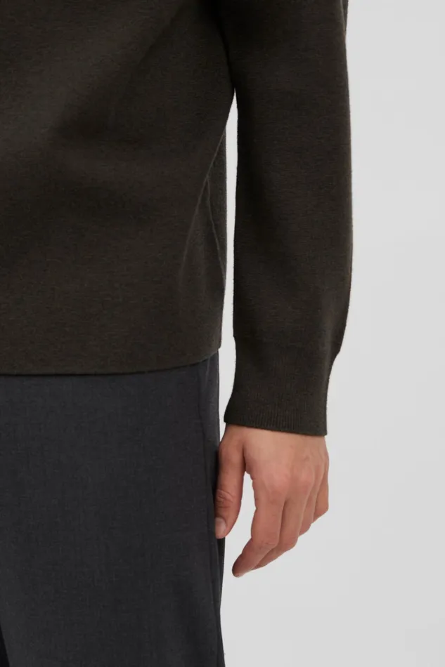 Men Bruce Milano Mock Neck Beech Green Norse Projects Knitwear