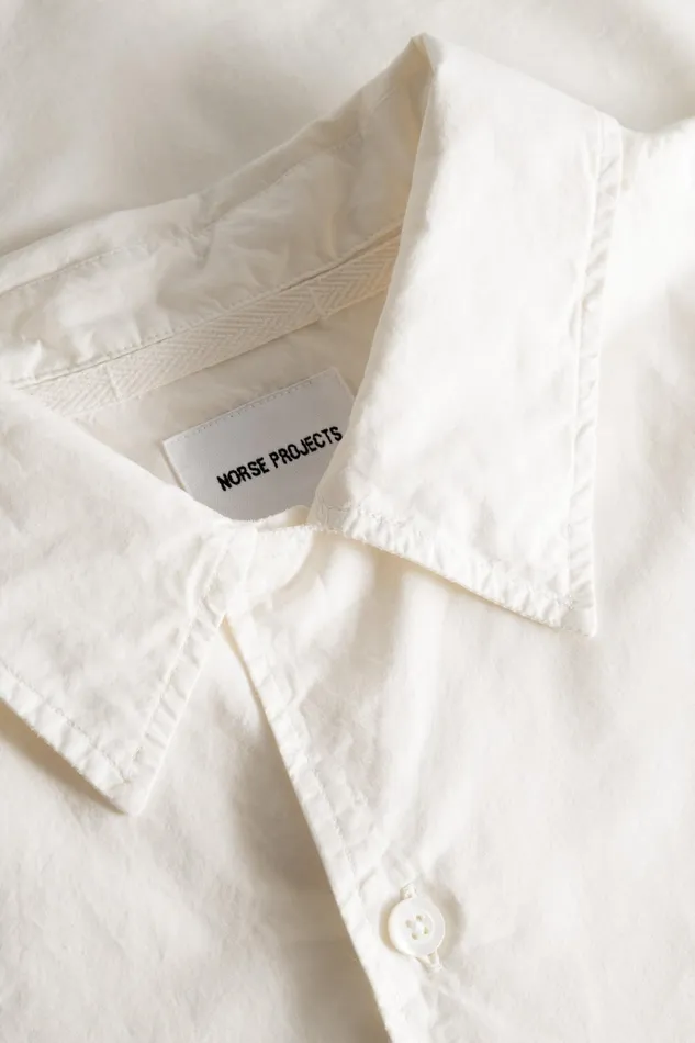 Men Carsten Cotton Tencel Shirt Enamel White Norse Projects Shirting