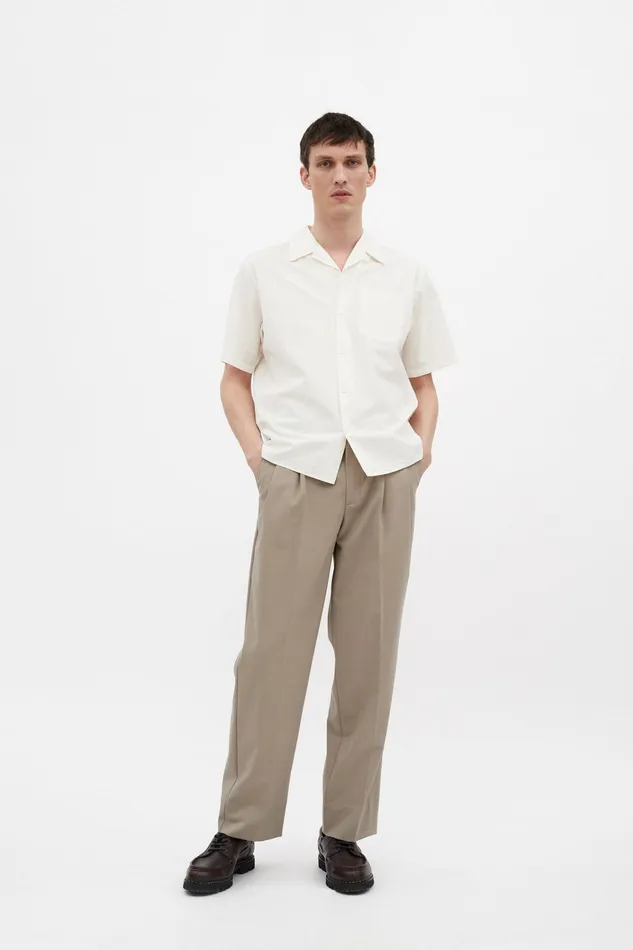 Men Carsten Cotton Tencel Shirt Enamel White Norse Projects Shirting