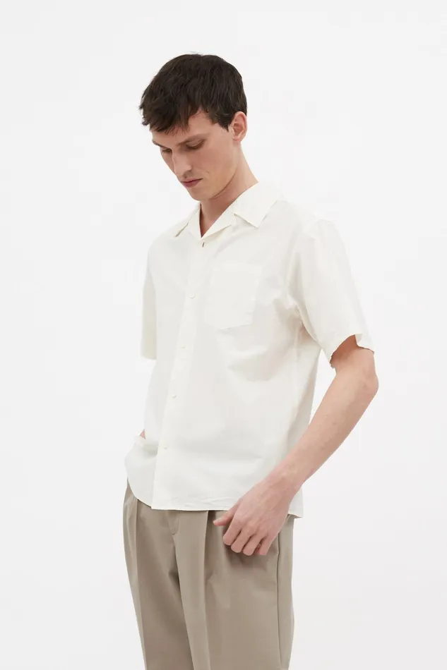 Men Carsten Cotton Tencel Shirt Enamel White Norse Projects Shirting