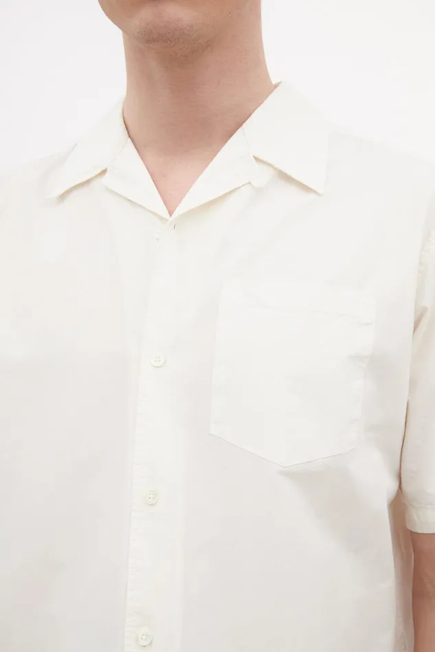 Men Carsten Cotton Tencel Shirt Enamel White Norse Projects Shirting