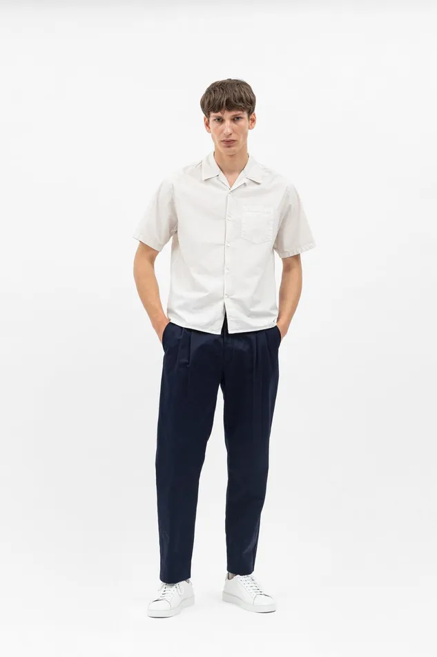 Men Carsten Cotton Tencel Shirt Marble White Norse Projects Shirting