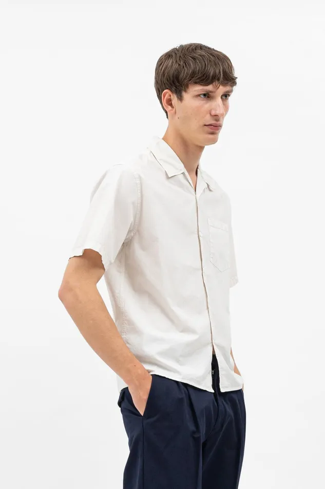 Men Carsten Cotton Tencel Shirt Marble White Norse Projects Shirting