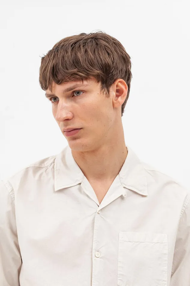 Men Carsten Cotton Tencel Shirt Marble White Norse Projects Shirting