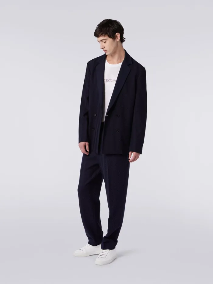 Men Classic Plain Cotton And Viscose Chevron Trousers Pink Missoni Trousers Men Classic Plain Cotton And Viscose Chevron Trousers Pink Missoni Trousers