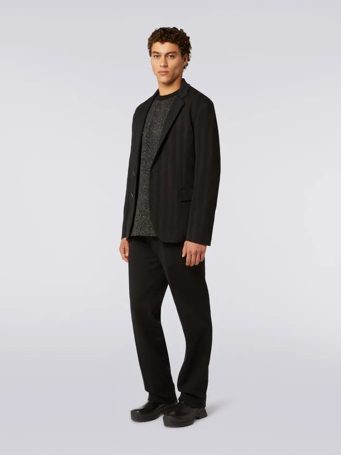 Men Cotton And Viscose Chevron Jacket Black Missoni Coats and Jackets Men Cotton And Viscose Chevron Jacket Black Missoni Coats and Jackets
